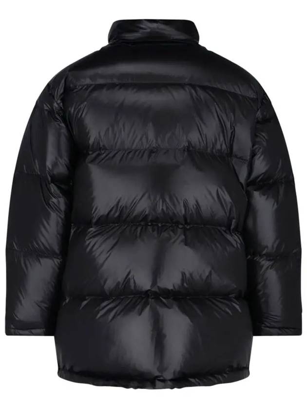 Triangle Logo Nylon Padded Jacket Black - PRADA - BALAAN 4