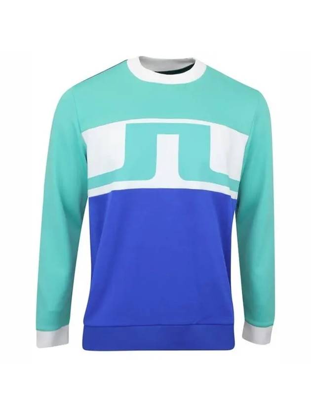 Men's Jones Crew Neck Sweatshirt Bright Aqua - J.LINDEBERG - BALAAN 1