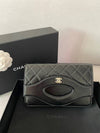 24C 31 Flap WOC Chain Bag Calfskin Black Gold AP2703 - CHANEL - BALAAN 1