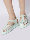 Leather Flat Sandals Light Blue - MARNI - BALAAN 3