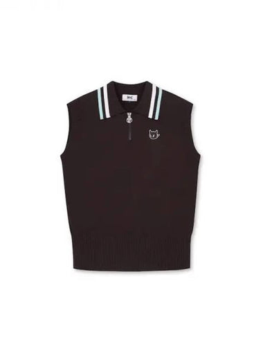 Golf women s lettering half zip up knit sleeveless WWWAA24623BRX Domestic product GQ0Z24072626967 - WAAC - BALAAN 1