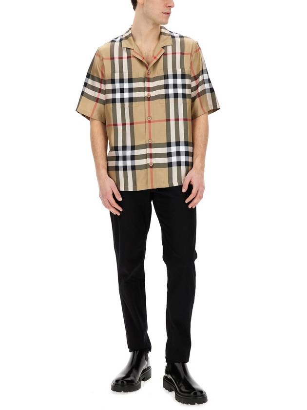 Vintage Check Silk Short Sleeve Shirt Archive Beige - BURBERRY - BALAAN 3