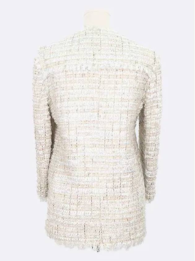 136MDG08 White Silver Tweed Women s Jacket - MSGM - BALAAN 3