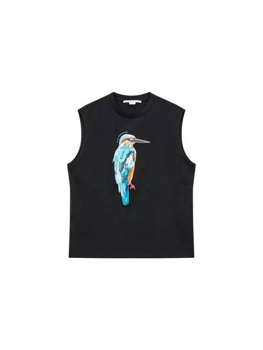 Kingfisher embroidered print t-shirt black - STELLA MCCARTNEY - BALAAN 1
