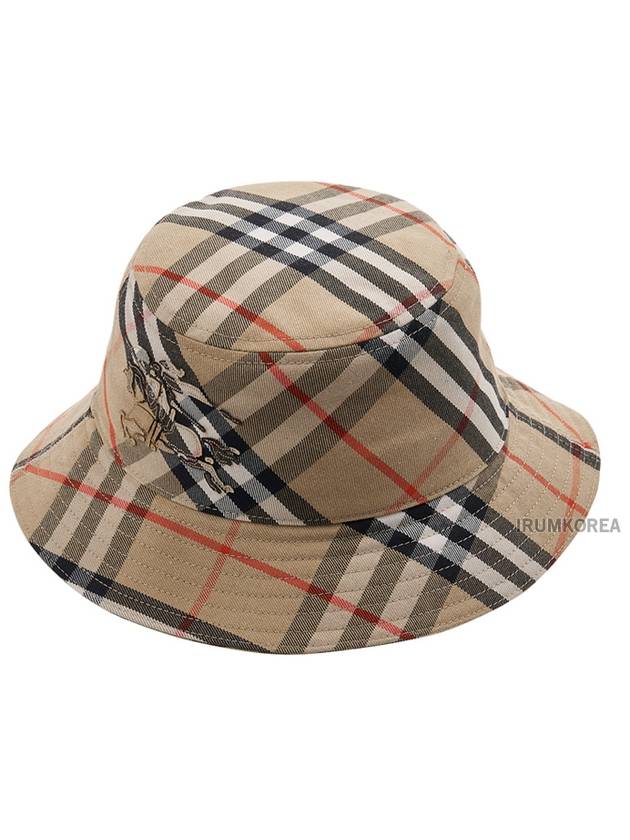 Check Cotton Blend Bucket Hat Beige - BURBERRY - BALAAN 2