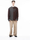 Men s M243MT02BR Snowy Reverse Rib Crew Neck Sweatshirt Brown Charcoal - CHANCE'S NOI - BALAAN 3