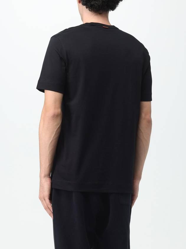 Zegna cotton T-shirt with embroidered logo - ERMENEGILDO ZEGNA - BALAAN 3