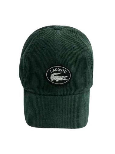 Corduroy Ball Cap Dark Green - LACOSTE - BALAAN 1