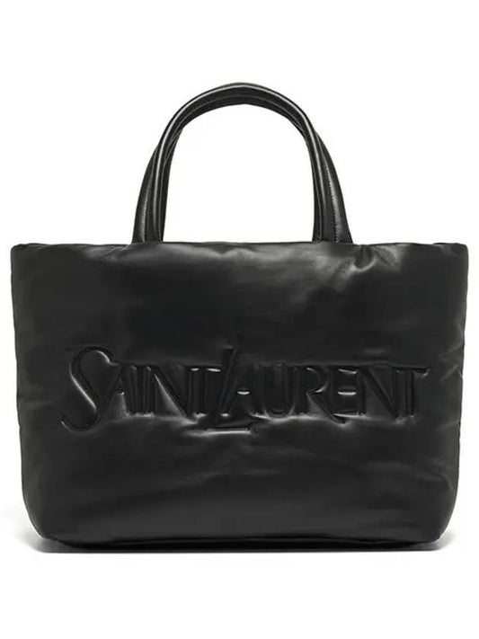 Logo Nappa Lambskin Tote Bag Black - SAINT LAURENT - BALAAN 2