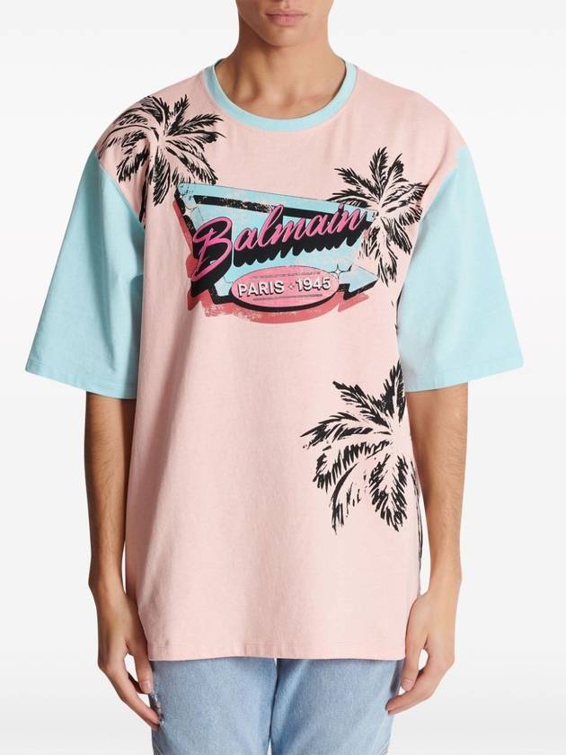 BALMAIN MIAMI PRINT BALMAIN TSHIRT OVERSIZE FIT - BALMAIN - BALAAN 4