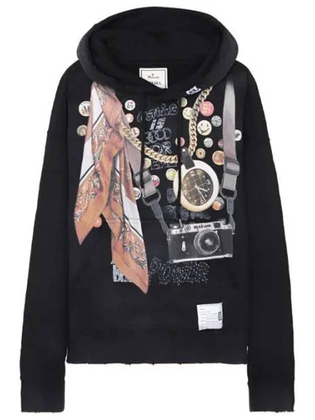 A10HD621 Black Graphic Print Hoodie - MIHARA YASUHIRO - BALAAN 1