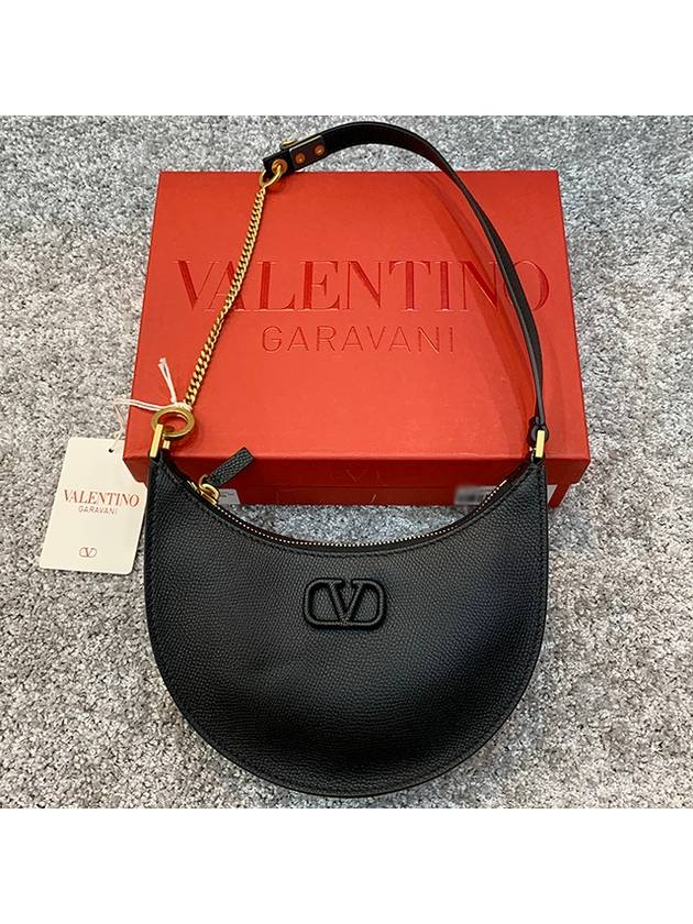 V Logo Hobo Shoulder Bag Black - VALENTINO - BALAAN 4