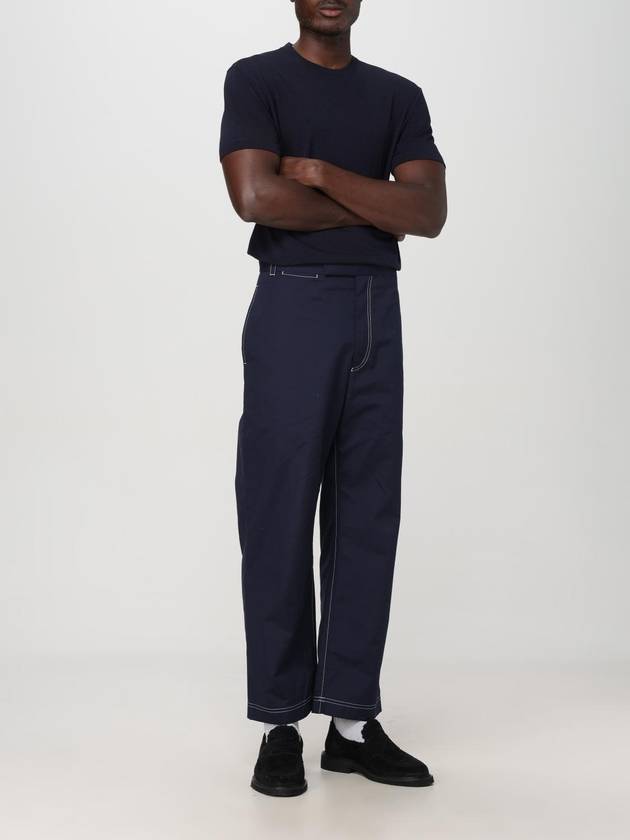 Mid rise tailored straight pants navy - THOM BROWNE - BALAAN 3