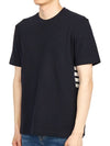 Classic Pique Rib Side Insert 4-Bar Short Sleeve T-Shirt Navy - THOM BROWNE - BALAAN 3