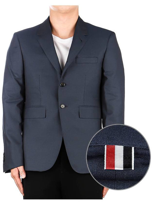 Super 120S Wool Twill Classic Jacket Dark Blue - THOM BROWNE - BALAAN 2