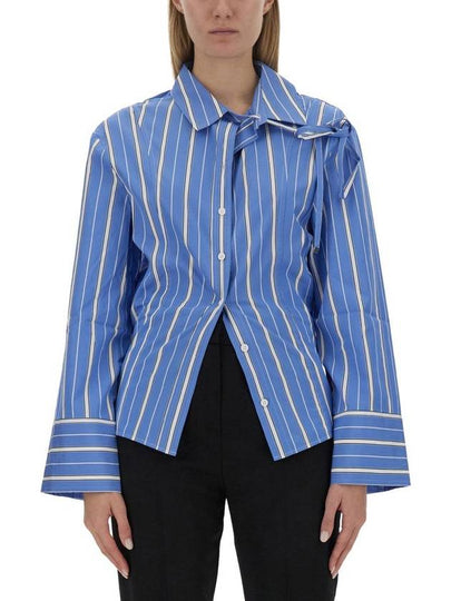 La Chemise Ruban Hourglass Stretch Cotton Shirt Blue - JACQUEMUS - BALAAN 2