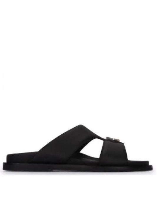 Aqua Grained Calfskin Sandal Black - DIOR - BALAAN 1