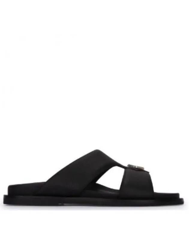 Aqua Grained Calfskin Sandal Black - DIOR - BALAAN 1