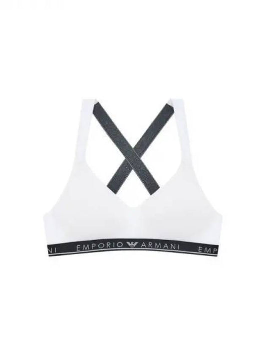 UNDERWEAR Women s Logo Band Stretch Cotton X Strap Bralette White 271872 - EMPORIO ARMANI - BALAAN 1