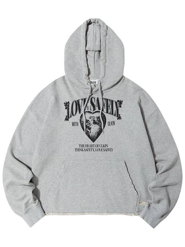 Destroyed Love Safety Hoodie Grey - ULKIN - BALAAN 1