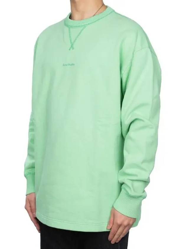 Acne Logo Print Sweatshirt Mint Green BI0082 - ACNE STUDIOS - BALAAN 3