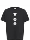 Front panel badge print cotton jersey short sleeve tshirt black - BURBERRY - BALAAN 1