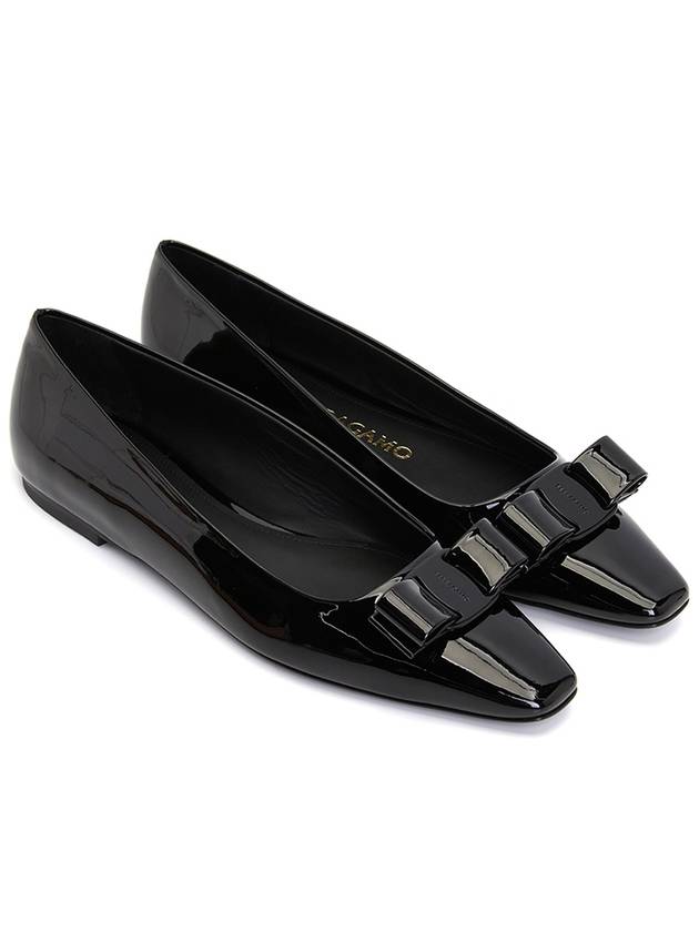 Ferragamo Vara Bow Women's Flat Shoes ANZ NERO 0763716 Foot C - SALVATORE FERRAGAMO - BALAAN 3