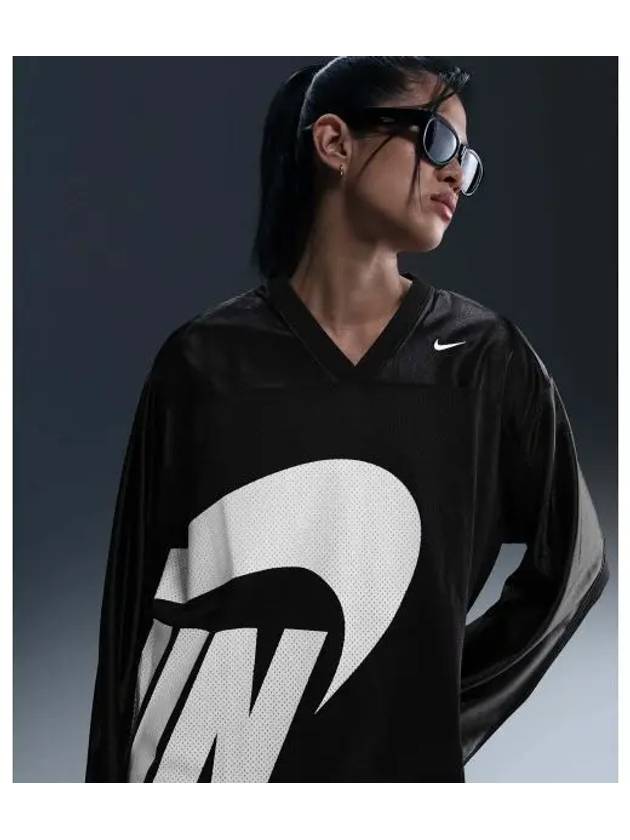 Sportswear Long Sleeve Jersey Dance T Shirt W Black White FV7772 010 - NIKE - BALAAN 1