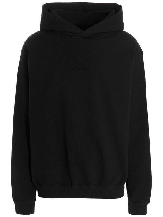 Reverse Embroidery Logo Cotton Hoodie Black - MAISON MARGIELA - BALAAN 1