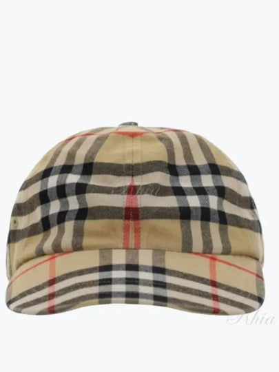 Check Cotton Ball Cap Beige - BURBERRY - BALAAN 2