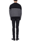 Men's Striped Overfit Knit Top Black - AMI - BALAAN.