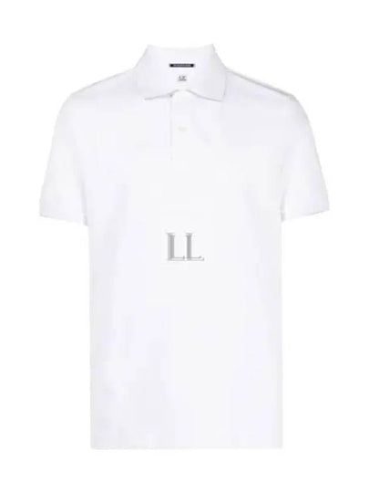 Metropolis Logo Badge Striped Polo Shirt White - CP COMPANY - BALAAN 2