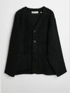 Mohair V-neck Relaxed Fit Wool Cardigan Black - OUR LEGACY - BALAAN 2