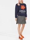 Women's Boke Flower Print Logo Sweatshirt Midnight Blue - KENZO - BALAAN 3