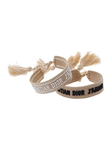 Embroidered Logo Bracelet Set Beige - DIOR - BALAAN 1