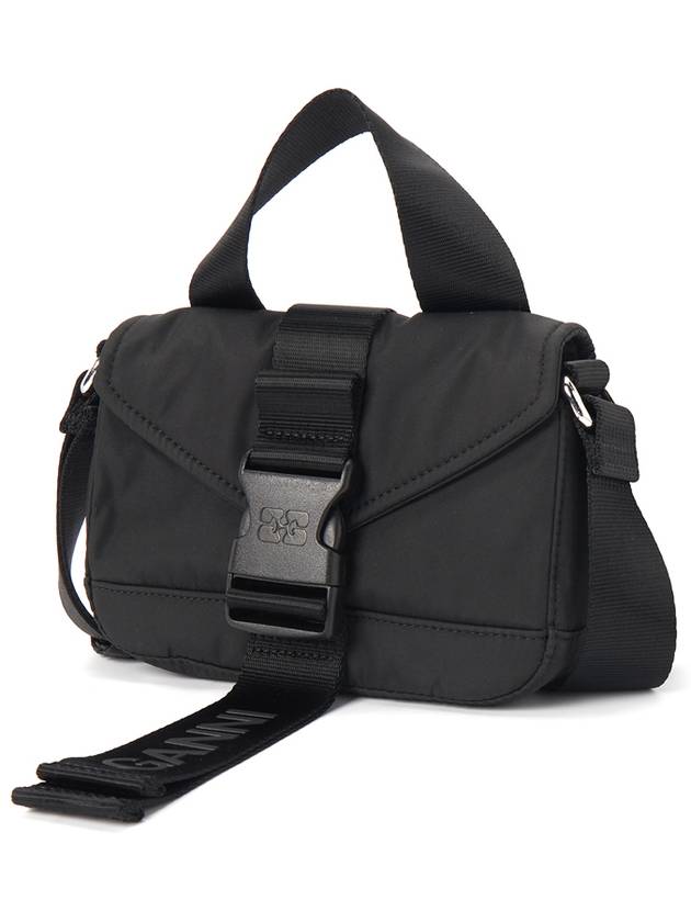 Women's Recycled Tech Mini Cross Bag Black - GANNI - BALAAN 3