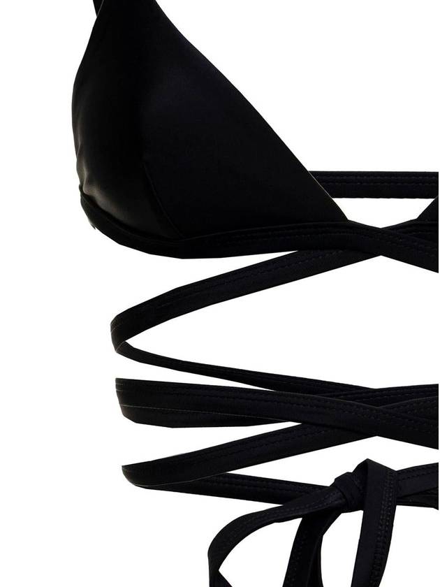 Matteau Woman'S Black Nylon Bikini Top With Crossed Laces - MATTEAU - BALAAN 3