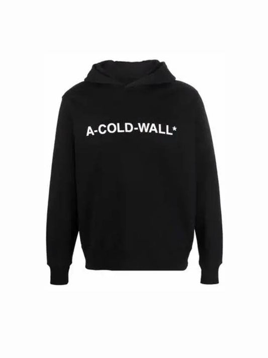 A COLD WALL Men s Black Essential Logo Hoodie AC221MHD130I - A-COLD-WALL - BALAAN 1