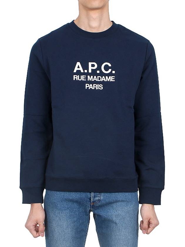 Rufus Embroidery Logo Sweatshirt Navy - A.P.C. - BALAAN 2