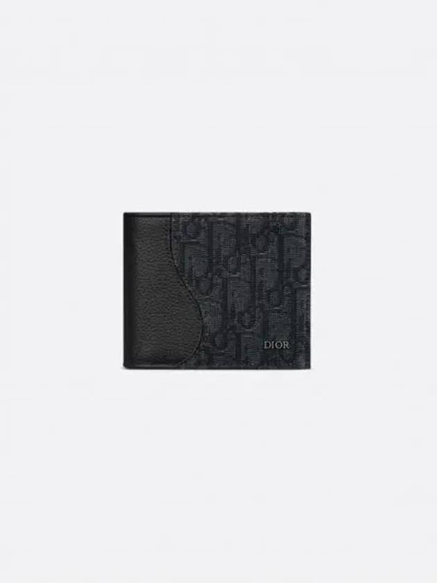 Saddle Oblique Jacquard Half Wallet Black - DIOR - BALAAN 2