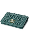 Matelasse Nappa Leather Card Wallet Lagoon Blue - MIU MIU - BALAAN 4