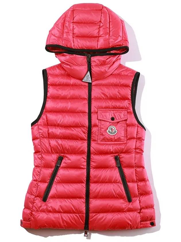 Glico Pocket Logo Patch Vest Padding Pink - MONCLER - BALAAN.