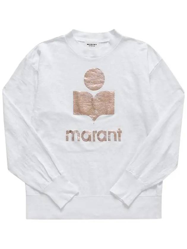 24 ss KLOWIA T-Shirt WITH Metallic Logo Print MARANT ETOILE TS0005FA A1N10E WHRG B0230963075 - ISABEL MARANT - BALAAN 5