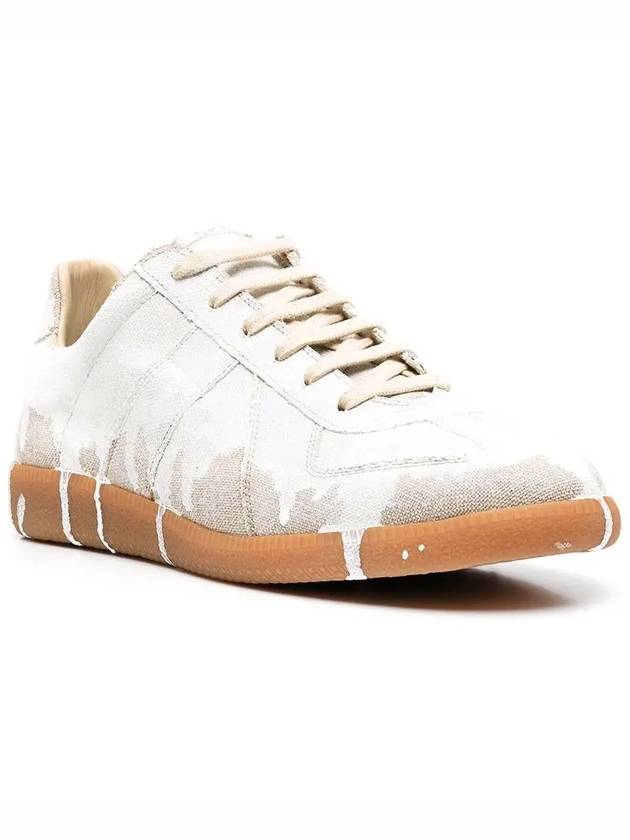 Men's Replica Paint German Army Low Top Sneakers White - MAISON MARGIELA - BALAAN 3