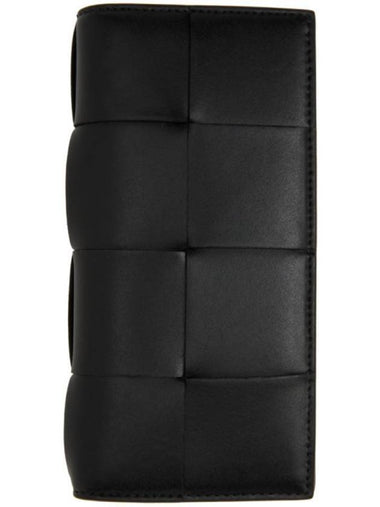 Intrecciato Vertical Long Wallet Black - BOTTEGA VENETA - BALAAN 1