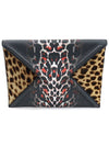 352427 Black pixel print calf leopard envelope clutch - ALEXANDER MCQUEEN - BALAAN 1