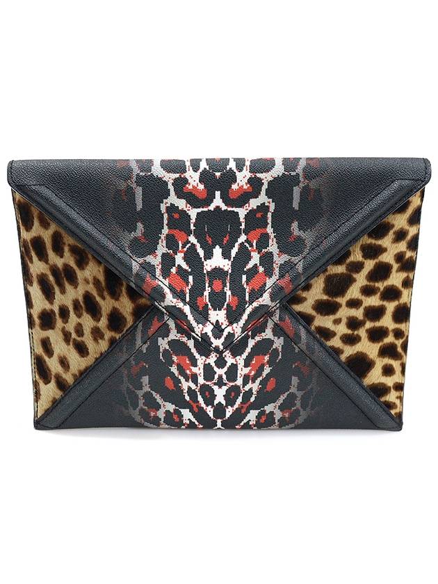 352427 Black pixel print calf leopard envelope clutch - ALEXANDER MCQUEEN - BALAAN 1