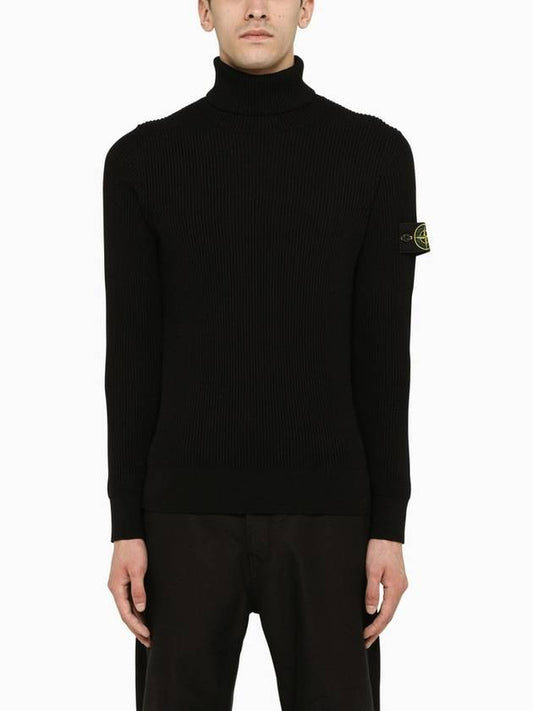 Wappen Patch Wool Turtleneck Black - STONE ISLAND - BALAAN 2