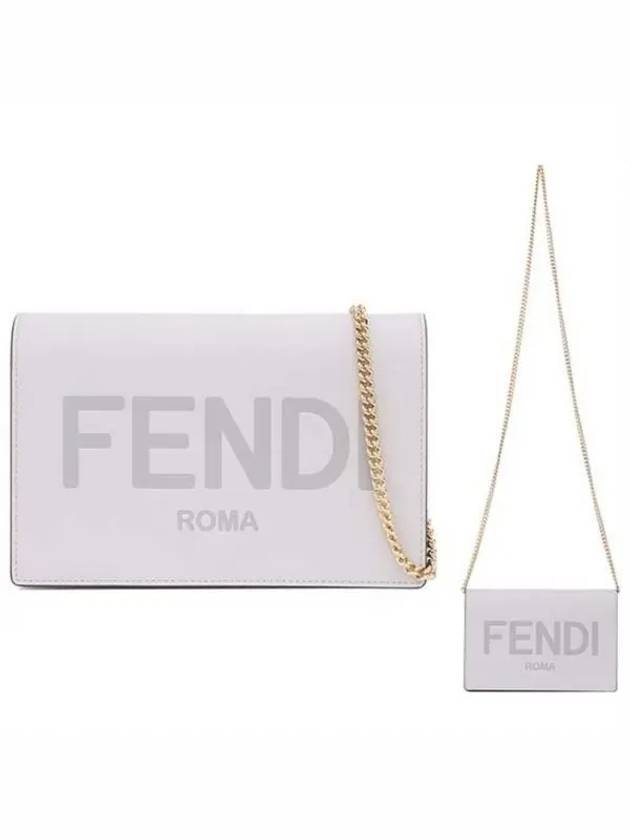 Logo Chain Small Long Wallet Grey - FENDI - BALAAN 2