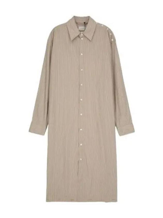 Striped shirt dress beige - LEMAIRE - BALAAN 1